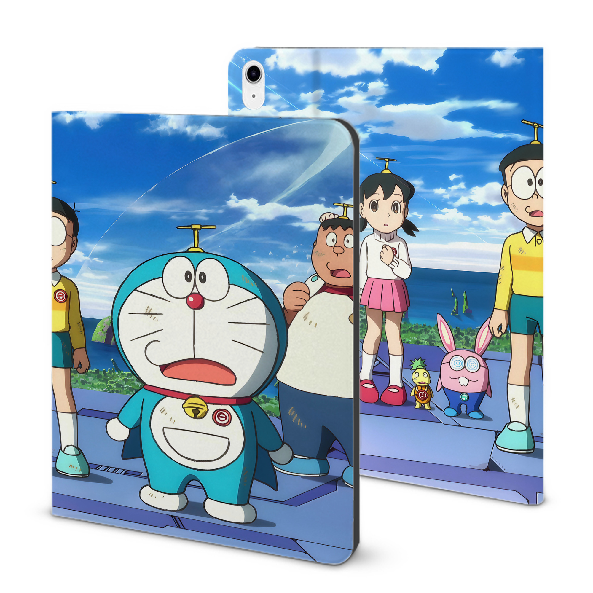 （画像用） ドラえもん Doraemon IPad ケース ブック型 PUレザー TPU 耐衝撃 軽量 薄型 ペン収納なし 全面保護 IPad 各モデル対応